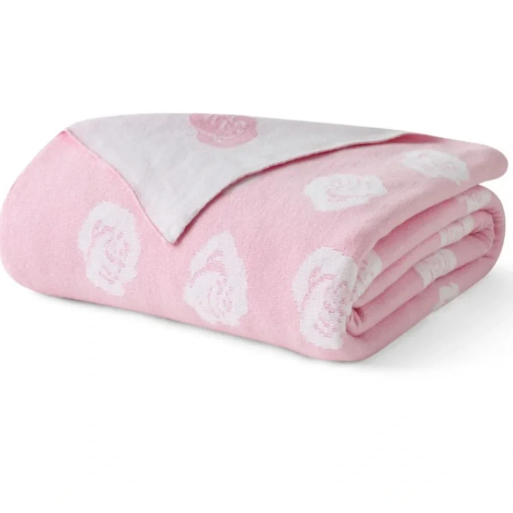 LoveShackFancy Rose Jacquard Blanket